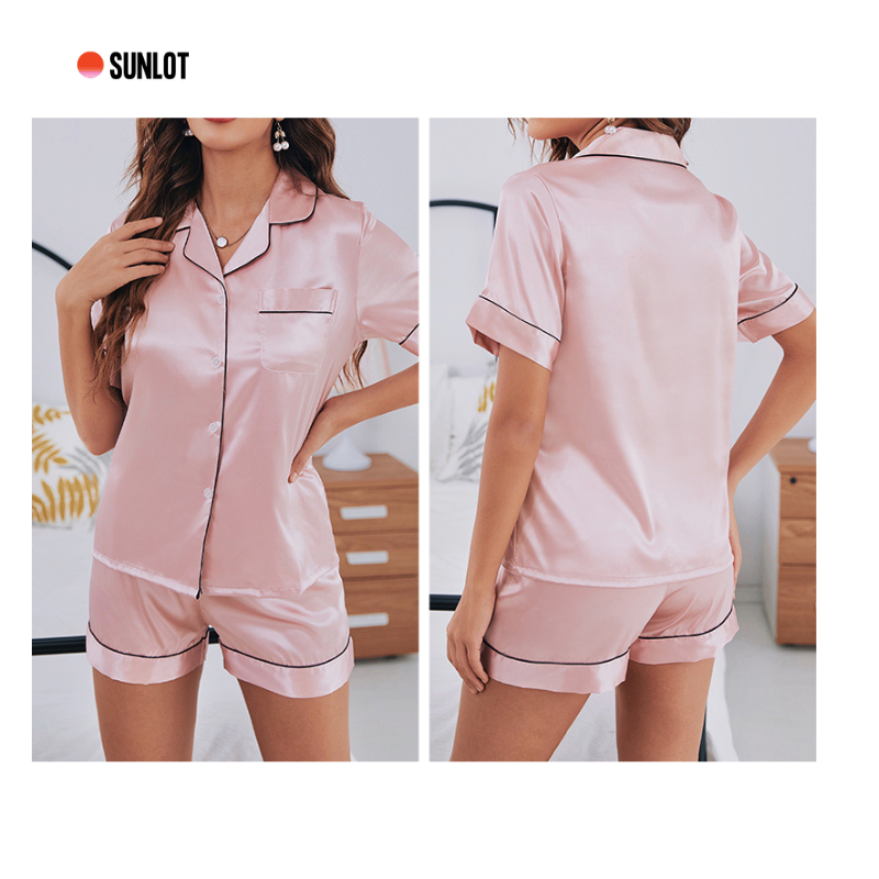 SUNLOT Luxus-Gefühl Satin Pyjama für Frauen