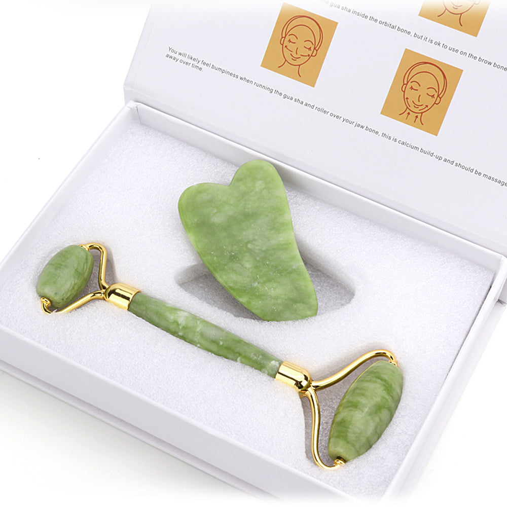 SUNLOT Jade Gesichtsroller & Gua Sha